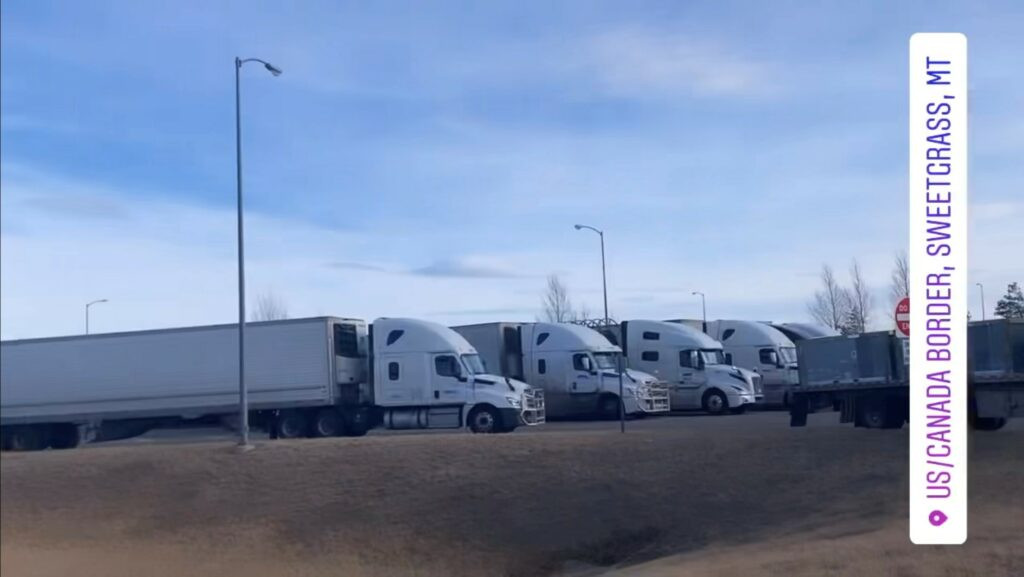 Alberta border blockade strands Canadian truckers for days in Montana