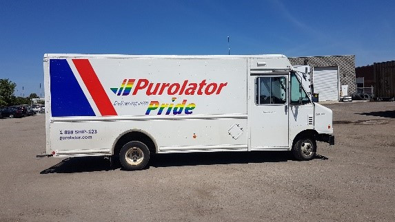 Picture of a Purolator truck